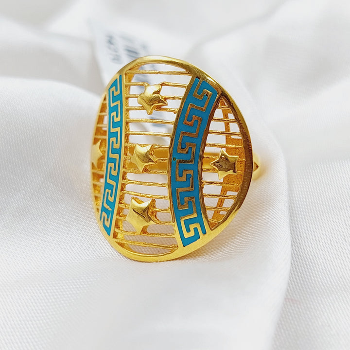 21K Gold Enamel Ring by Saeed Jewelry - Image 9