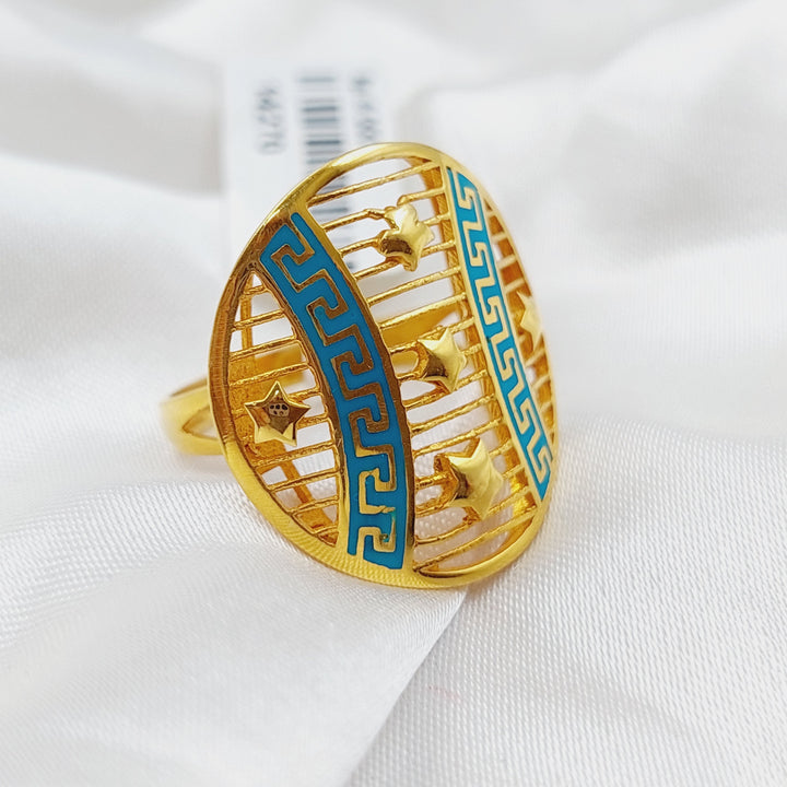 21K Gold Enamel Ring by Saeed Jewelry - Image 10