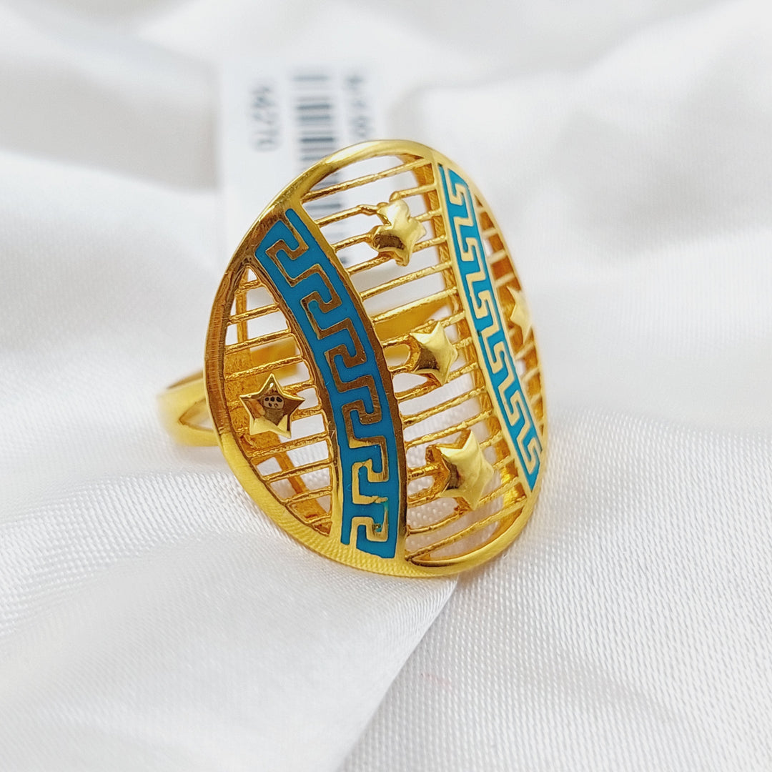 21K Gold Enamel Ring by Saeed Jewelry - Image 8