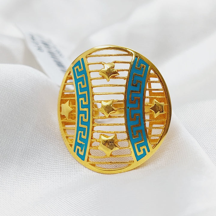 21K Gold Enamel Ring by Saeed Jewelry - Image 1