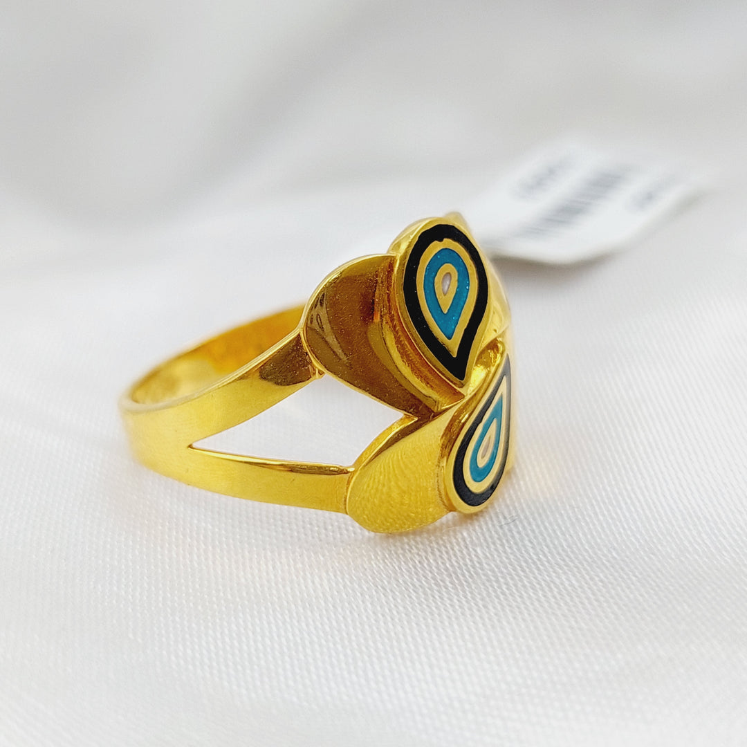 21K Gold Enamel Ring by Saeed Jewelry - Image 3