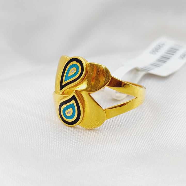 21K Gold Enamel Ring by Saeed Jewelry - Image 4