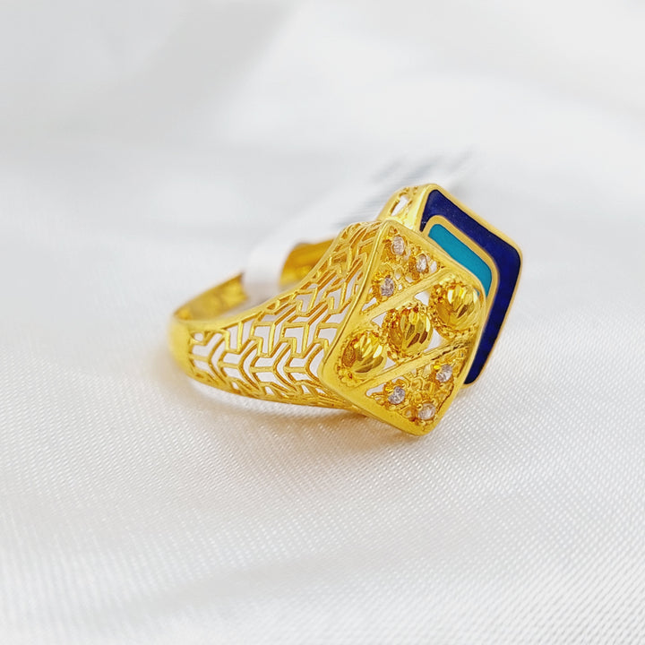 21K Gold Enamel Ring by Saeed Jewelry - Image 3