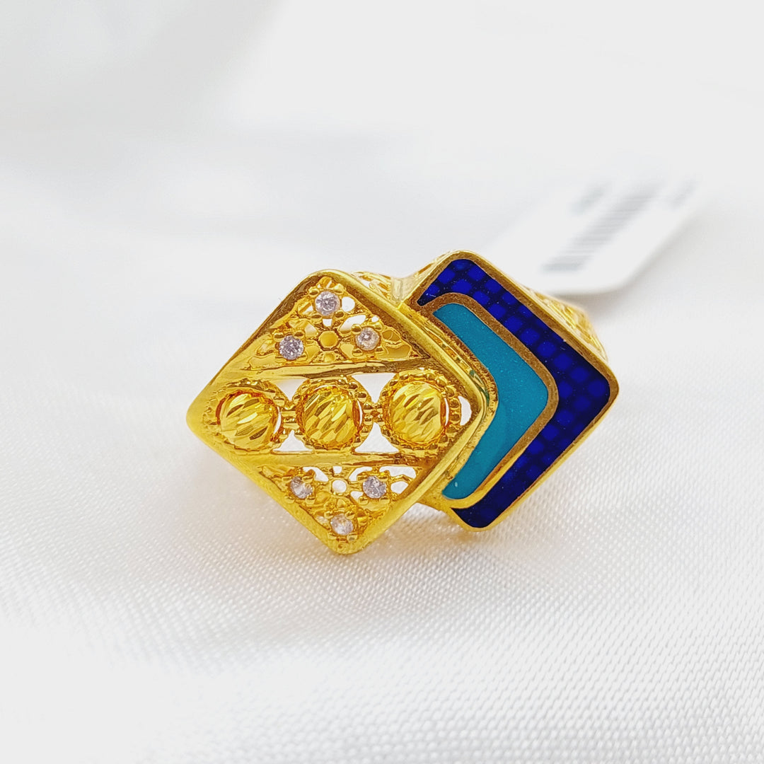 21K Gold Enamel Ring by Saeed Jewelry - Image 4