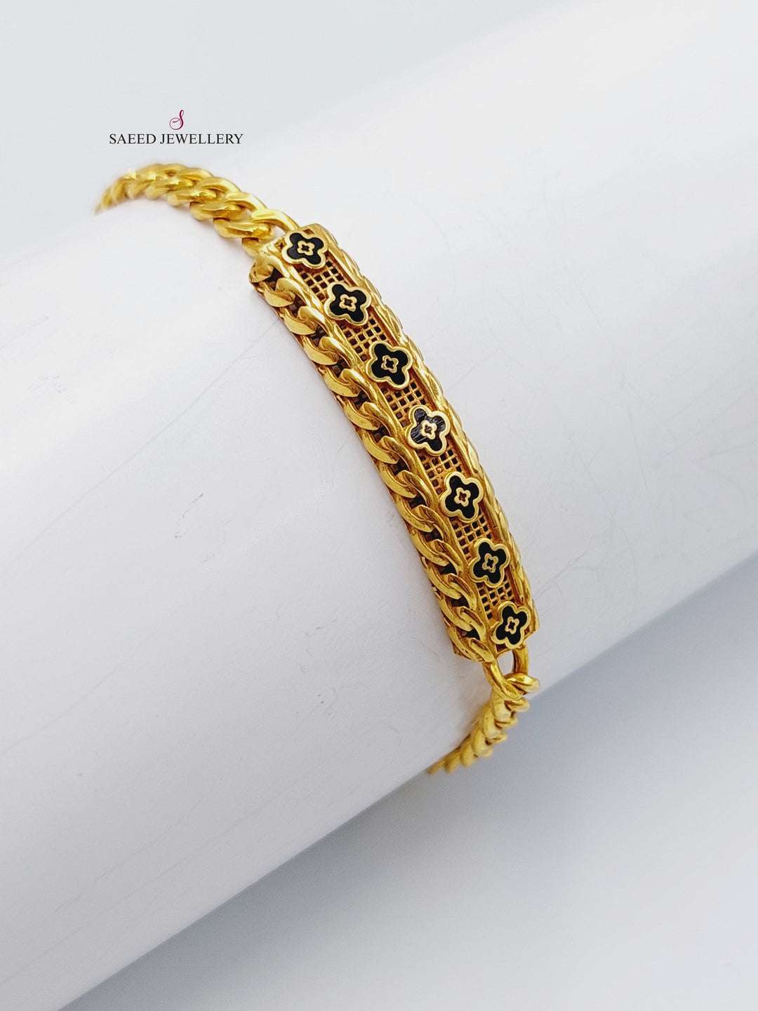 21K Gold Enamel Zirconia Bracelet by Saeed Jewelry - Image 6