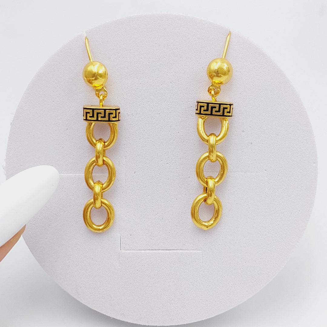 21K Gold Enameled Earrings by Saeed Jewelry - Image 1