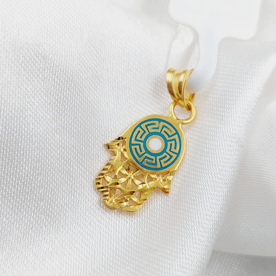 21K Enamel's Hand Pendant Made of 21K Yellow Gold by Saeed Jewelry-25788