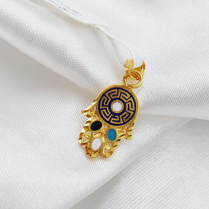 21K Gold Enamel's Hand Pendant by Saeed Jewelry - Image 4