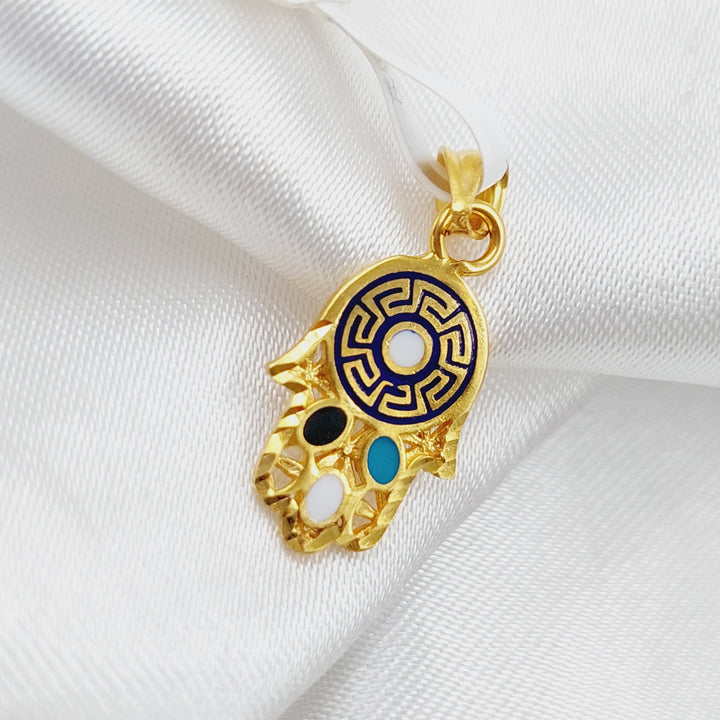 21K Gold Enamel's Hand Pendant by Saeed Jewelry - Image 1