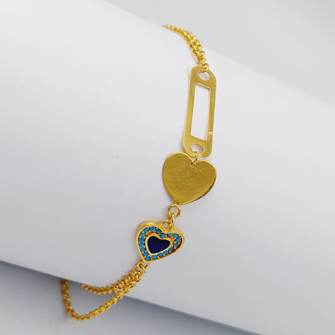 21K Gold Enamel's Heart Bracelet by Saeed Jewelry - Image 4