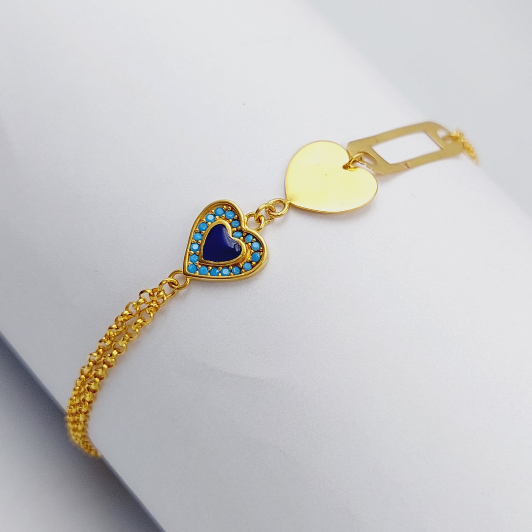 21K Gold Enamel's Heart Bracelet by Saeed Jewelry - Image 9