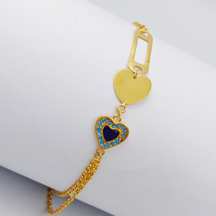 21K Gold Enamel's Heart Bracelet by Saeed Jewelry - Image 6