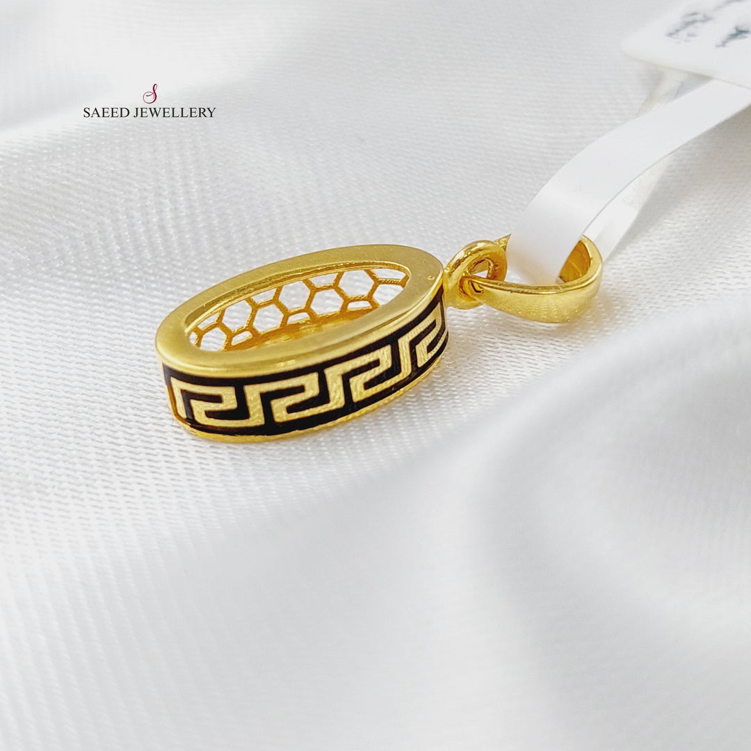 21K Gold Enamel's Pendant by Saeed Jewelry - Image 1