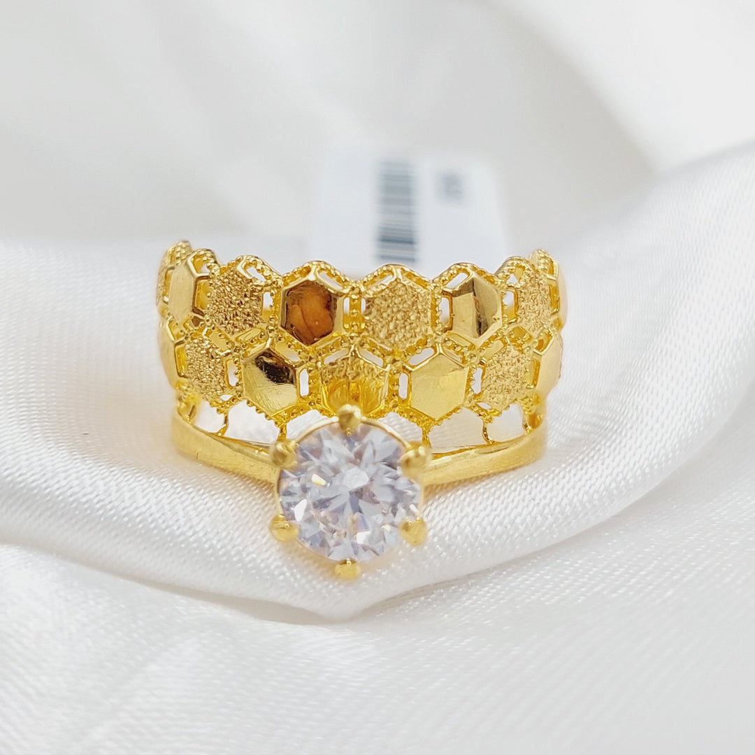 21K Gold Twins Engagement Ring by Saeed Jewelry - Image 5