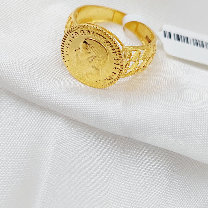 21K Gold English Lira Ring by Saeed Jewelry - Image 6