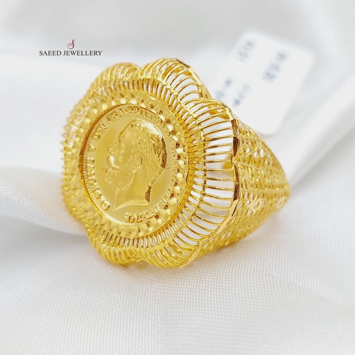 21K Gold English Lira Ring by Saeed Jewelry - Image 1