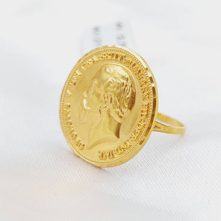 21K Gold English Lira Ring by Saeed Jewelry - Image 1