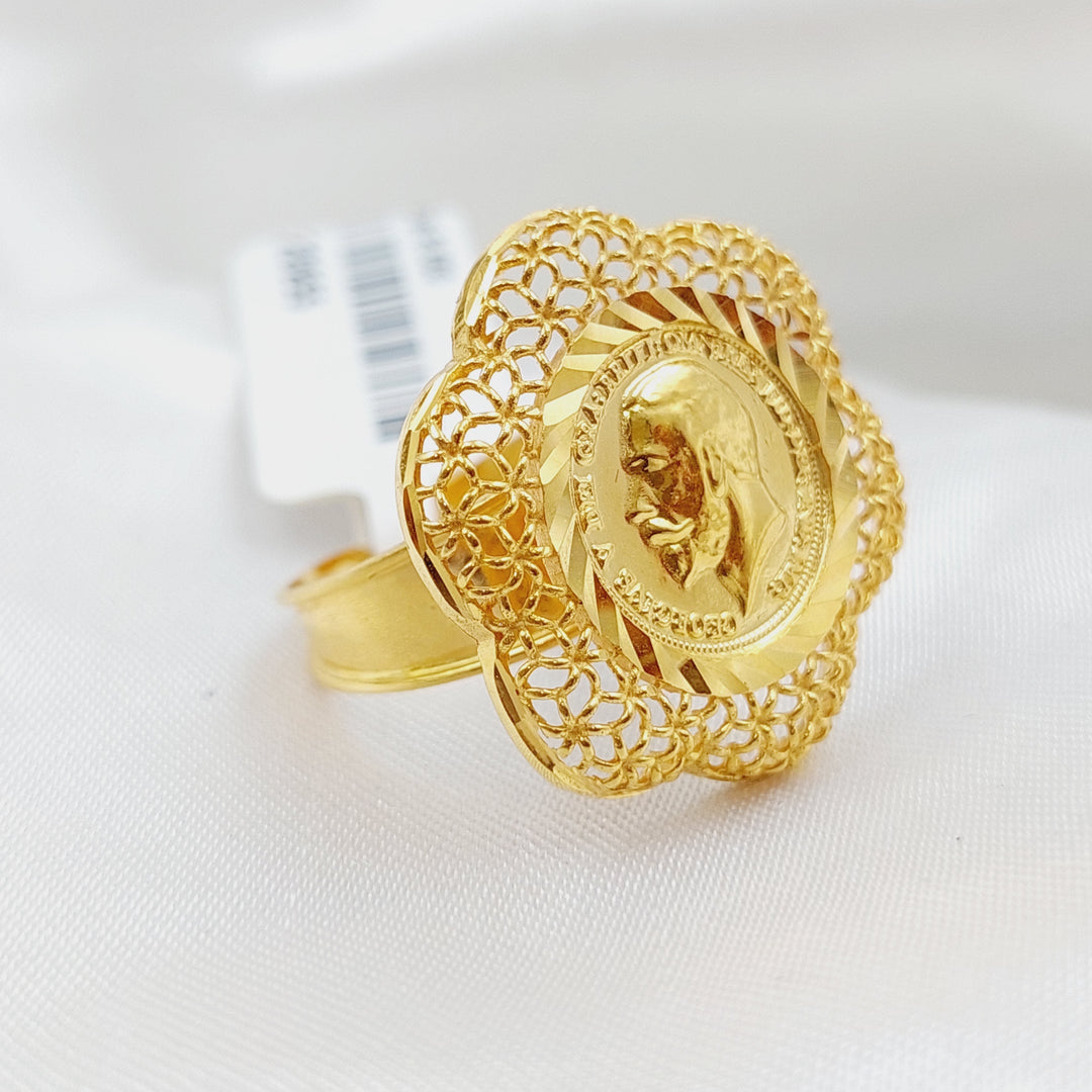 21K Gold English Lira lira Ring by Saeed Jewelry - Image 9