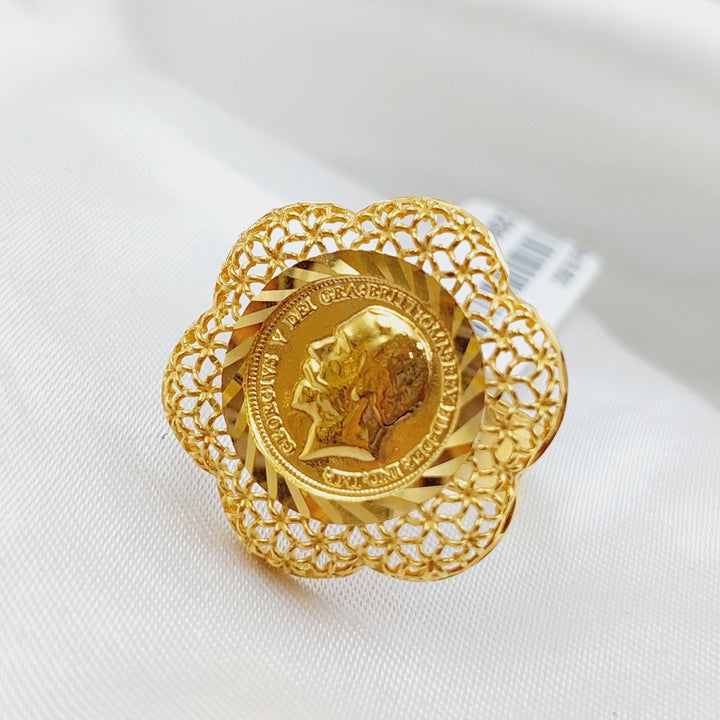 21K Gold English Lira lira Ring by Saeed Jewelry - Image 6