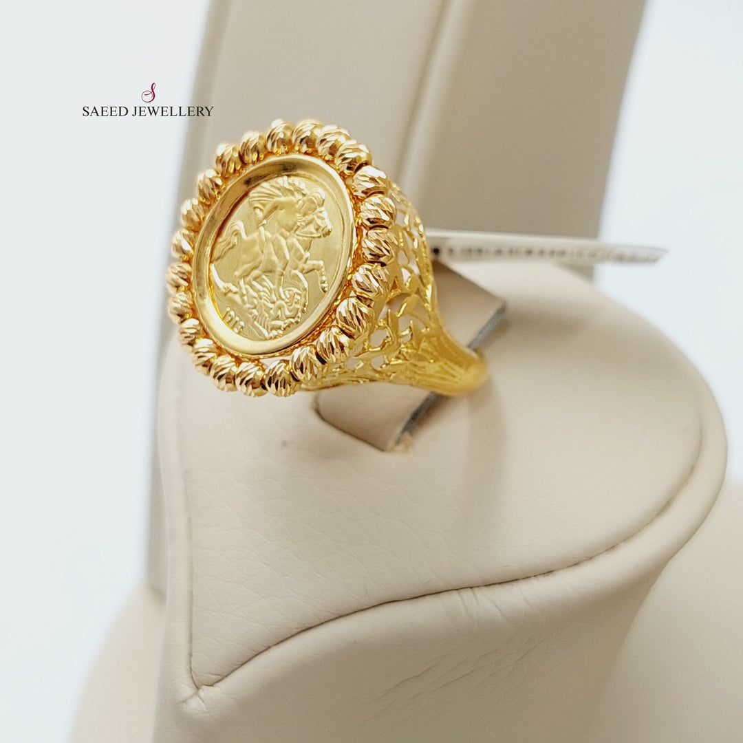 21K Gold Three Pieces English Lira set by Saeed Jewelry - Image 4
