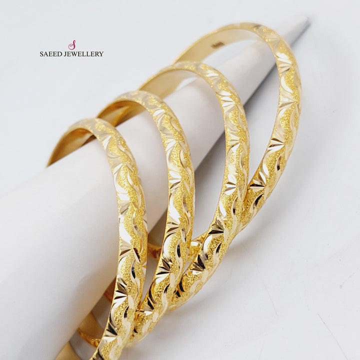 21K Gold Engraved Bangle by Saeed Jewelry - Image 9