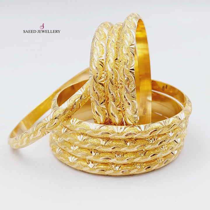 21K Gold Engraved Bangle by Saeed Jewelry - Image 5