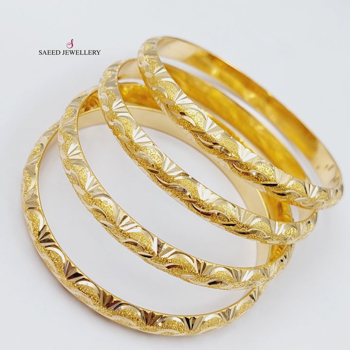 21K Gold Engraved Bangle by Saeed Jewelry - Image 1