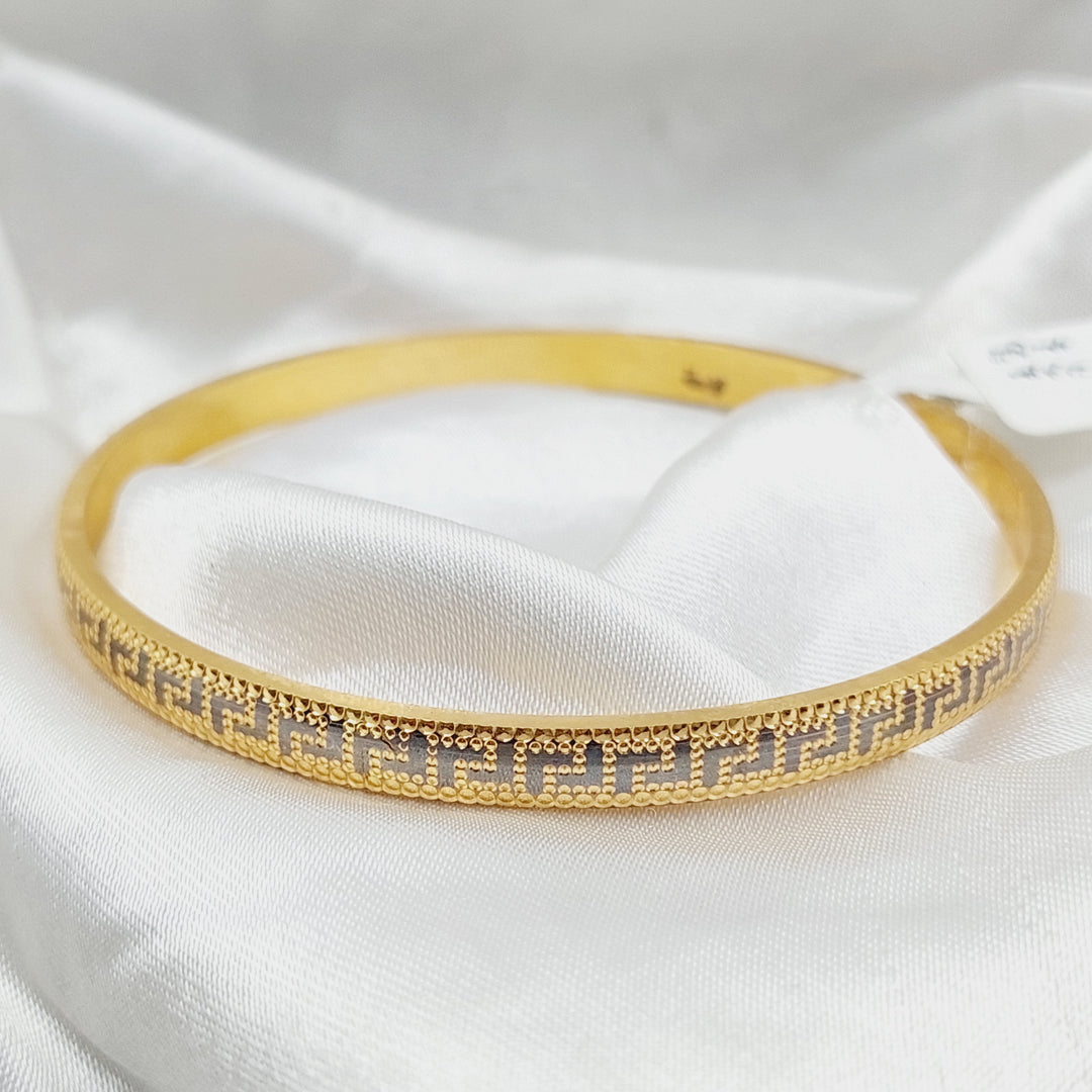 21K Gold Engraved Bangle by Saeed Jewelry - Image 2