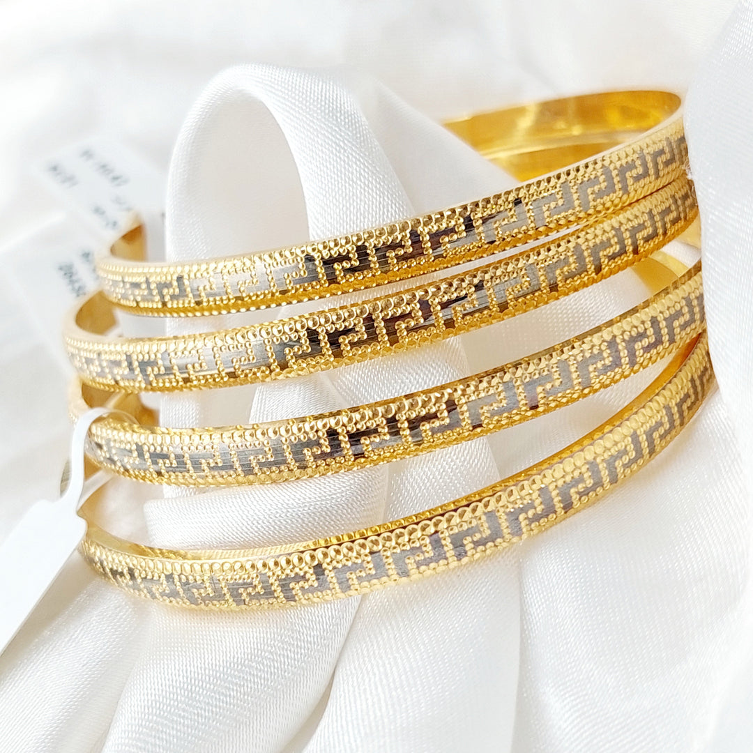 21K Gold Engraved Bangle by Saeed Jewelry - Image 3