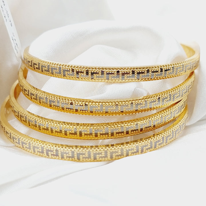 21K Gold Engraved Bangle by Saeed Jewelry - Image 9