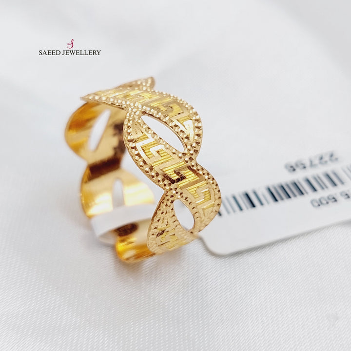 21K Gold Engraved Wedding Ring by Saeed Jewelry - Image 5