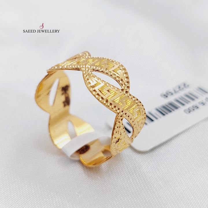 21K Gold Engraved Wedding Ring by Saeed Jewelry - Image 2