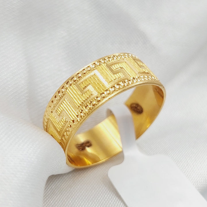 21K Gold Engraved Wedding Ring by Saeed Jewelry - Image 4