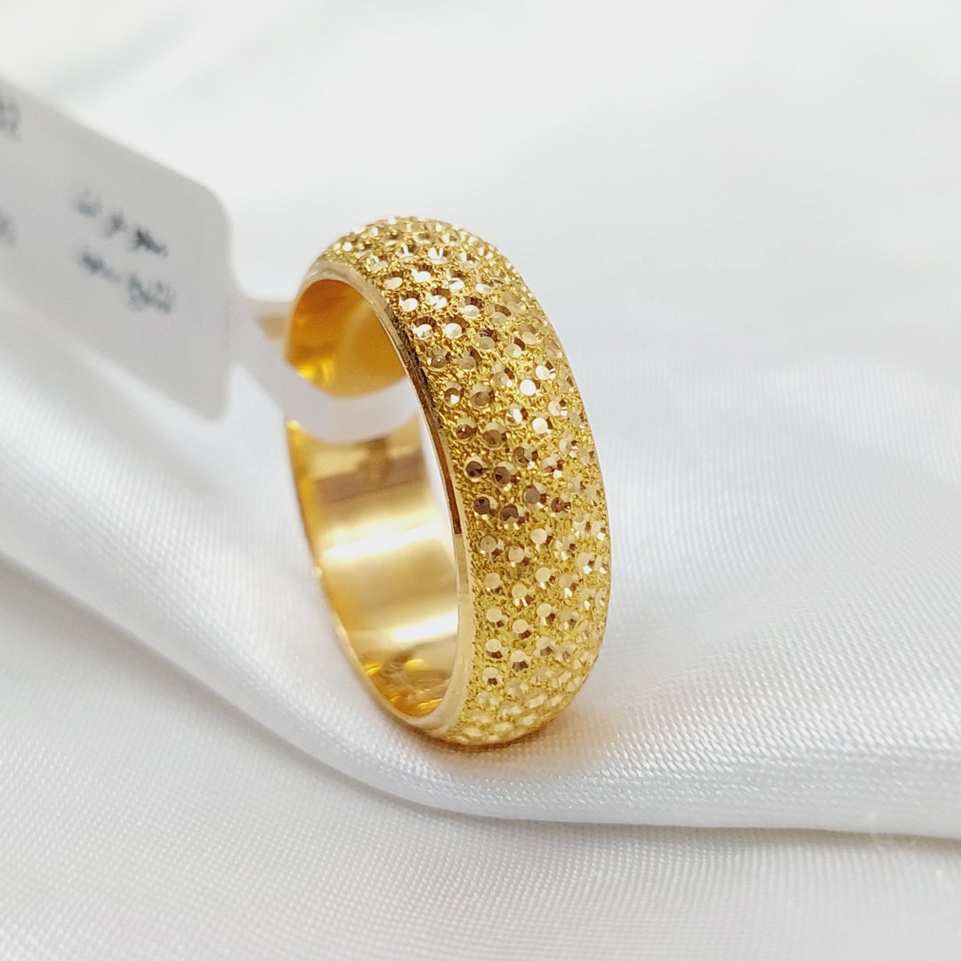 21K Gold Engraved Wedding Ring by Saeed Jewelry - Image 2