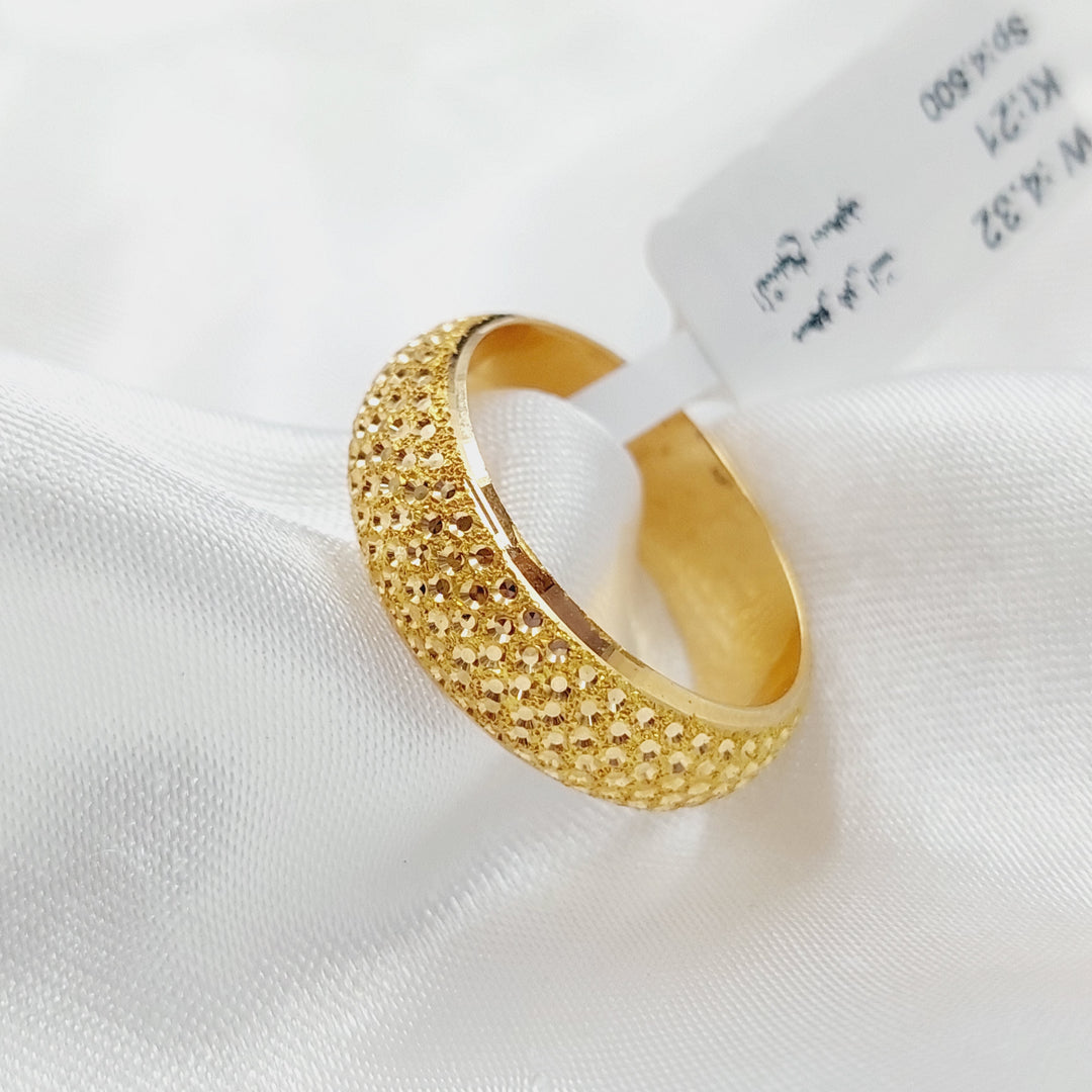 21K Gold Engraved Wedding Ring by Saeed Jewelry - Image 4