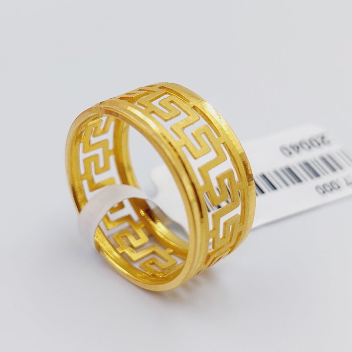 21K Gold Engraved Wedding Ring by Saeed Jewelry - Image 5