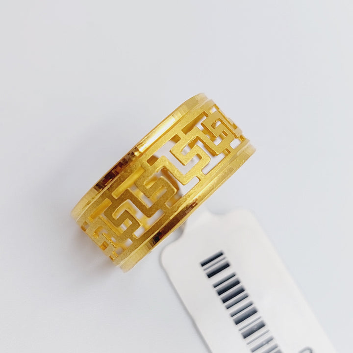 21K Gold Engraved Wedding Ring by Saeed Jewelry - Image 6