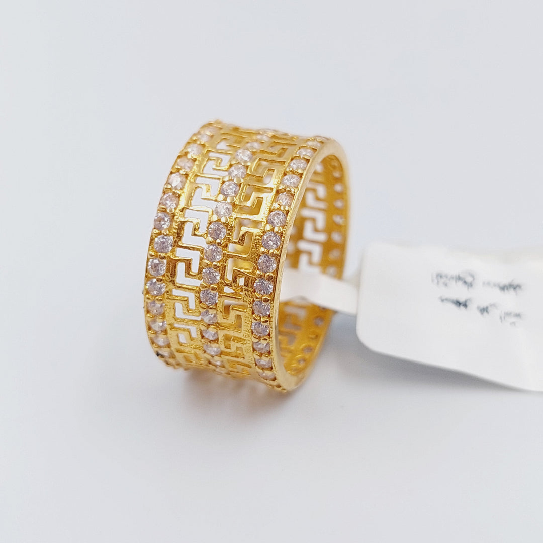 21K Gold Engraved Wedding Ring by Saeed Jewelry - Image 1