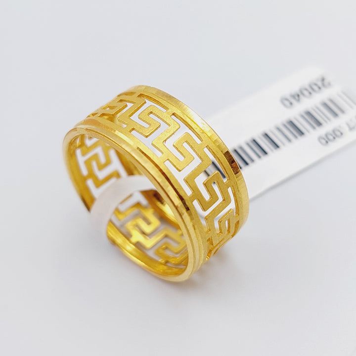 21K Gold Engraved Wedding Ring by Saeed Jewelry - Image 1