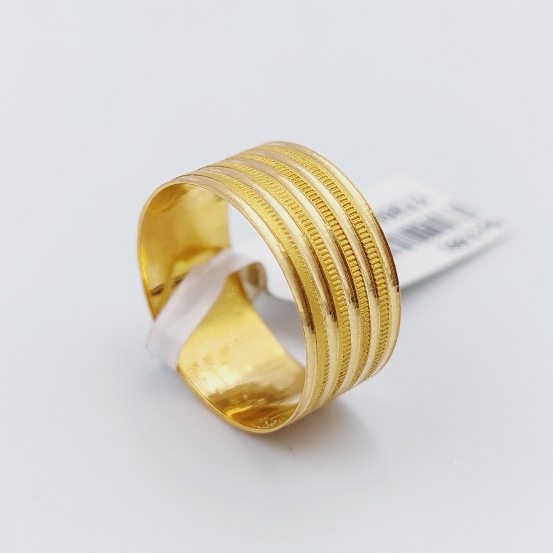 21K Gold Engraved Wedding Ring by Saeed Jewelry - Image 7