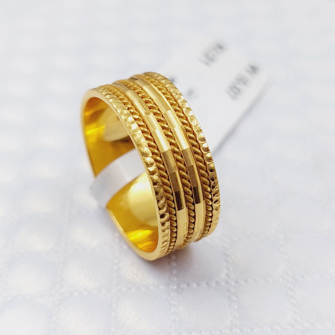 21K Gold Engraved Wedding Ring by Saeed Jewelry - Image 6