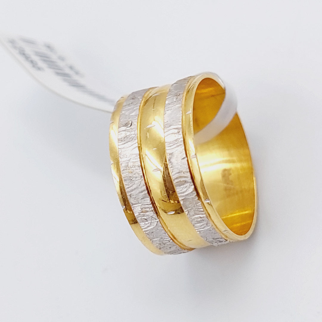 21K Gold Engraved Wedding Ring by Saeed Jewelry - Image 5