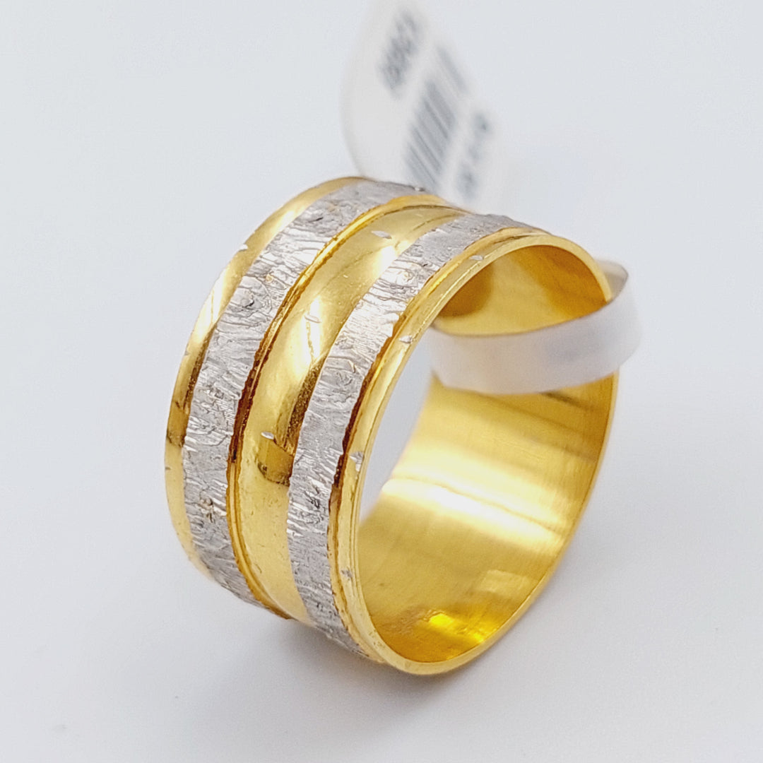 21K Gold Engraved Wedding Ring by Saeed Jewelry - Image 1