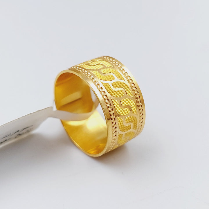 21K Gold Engraved Wedding Ring by Saeed Jewelry - Image 6