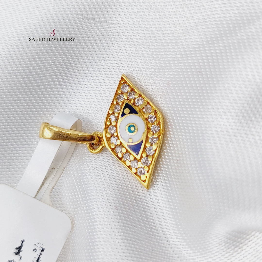 21K Gold Eye Pendant by Saeed Jewelry - Image 3