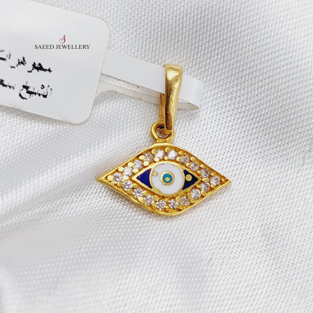 21K Gold Eye Pendant by Saeed Jewelry - Image 1