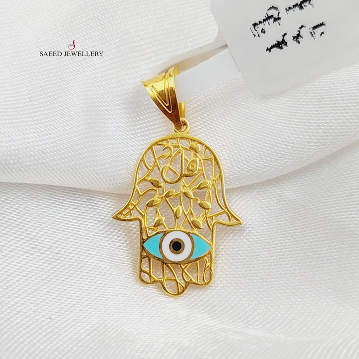 21K Gold Eye of Enamel Ain by Saeed Jewelry - Image 3