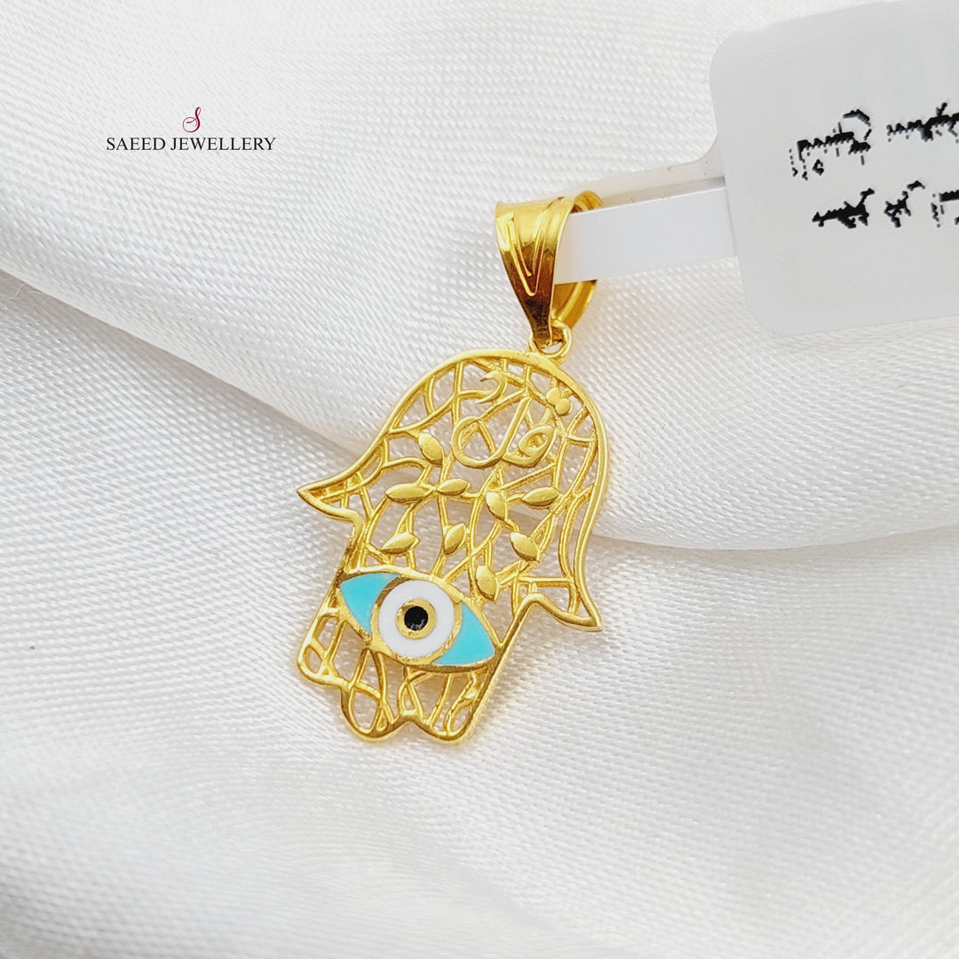21K Gold Eye of Enamel Ain by Saeed Jewelry - Image 4