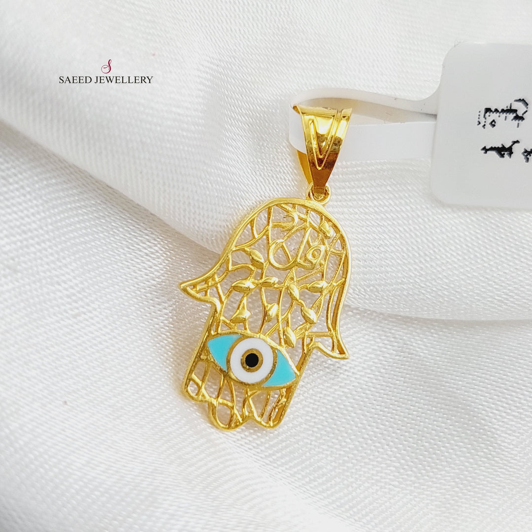 21K Gold Eye of Enamel Ain by Saeed Jewelry - Image 5