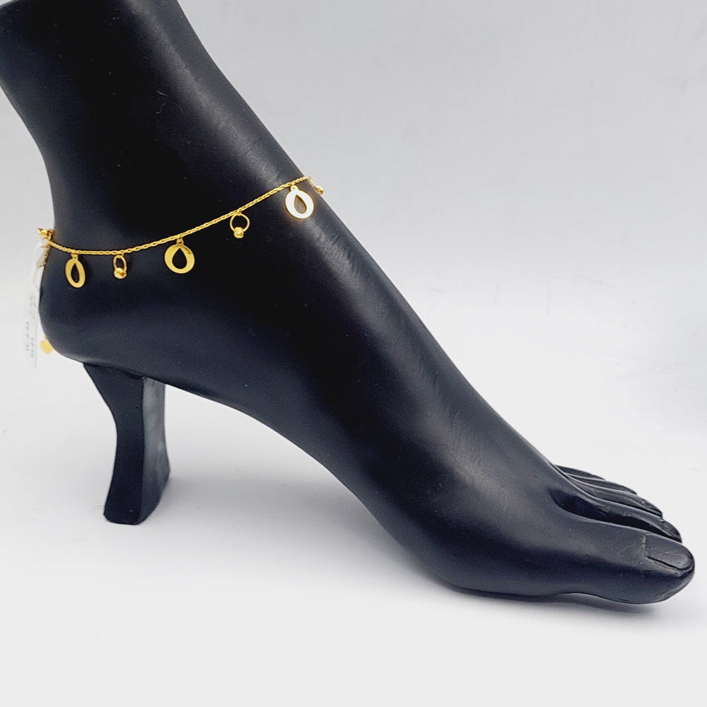 21K Gold Fancy Anklet by Saeed Jewelry - Image 2